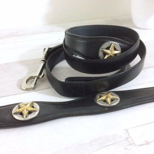 Lady Churchmell Patriot Collection Italian Leather Dog Collar and Leash